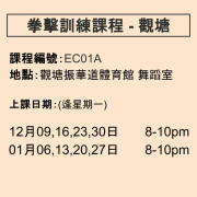 2024-25 拳擊訓練課程 12-1月 EC01A (觀塘)